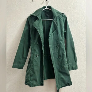 American Eagle Women’s Green Trenchcoat Size Xs